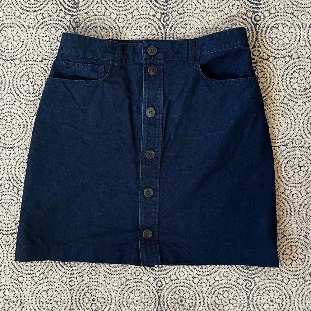 APC Cotton Navy Skirt